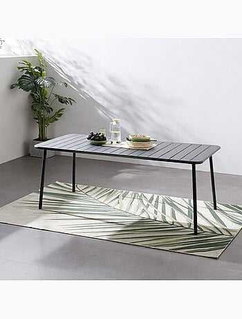 BERGAME Table de jardin 6 places 160cm gris foncé