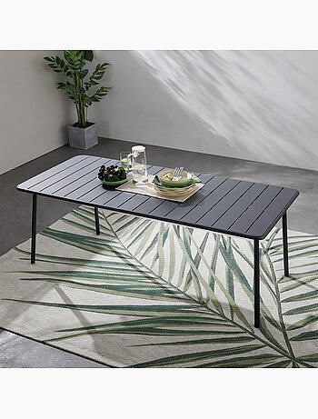 BERGAME Table de jardin 6 places 160cm gris foncé