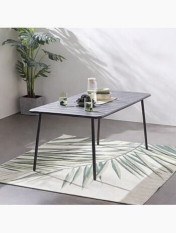 BERGAME Table de jardin 6 places 160cm gris foncé