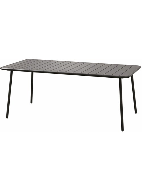 BERGAME Table de jardin 6 places 160cm gris foncé - Kiabi