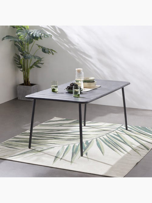 BERGAME Table de jardin 6 places 160cm gris foncé - Kiabi