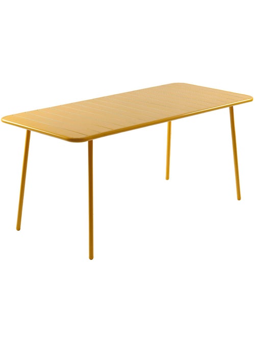 BERGAME Table de jardin 6 places 160cm jaune - Kiabi