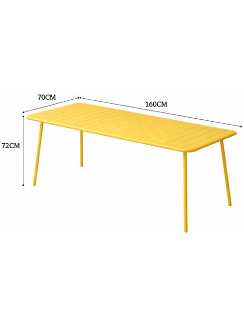 BERGAME Table de jardin 6 places 160cm jaune - Kiabi