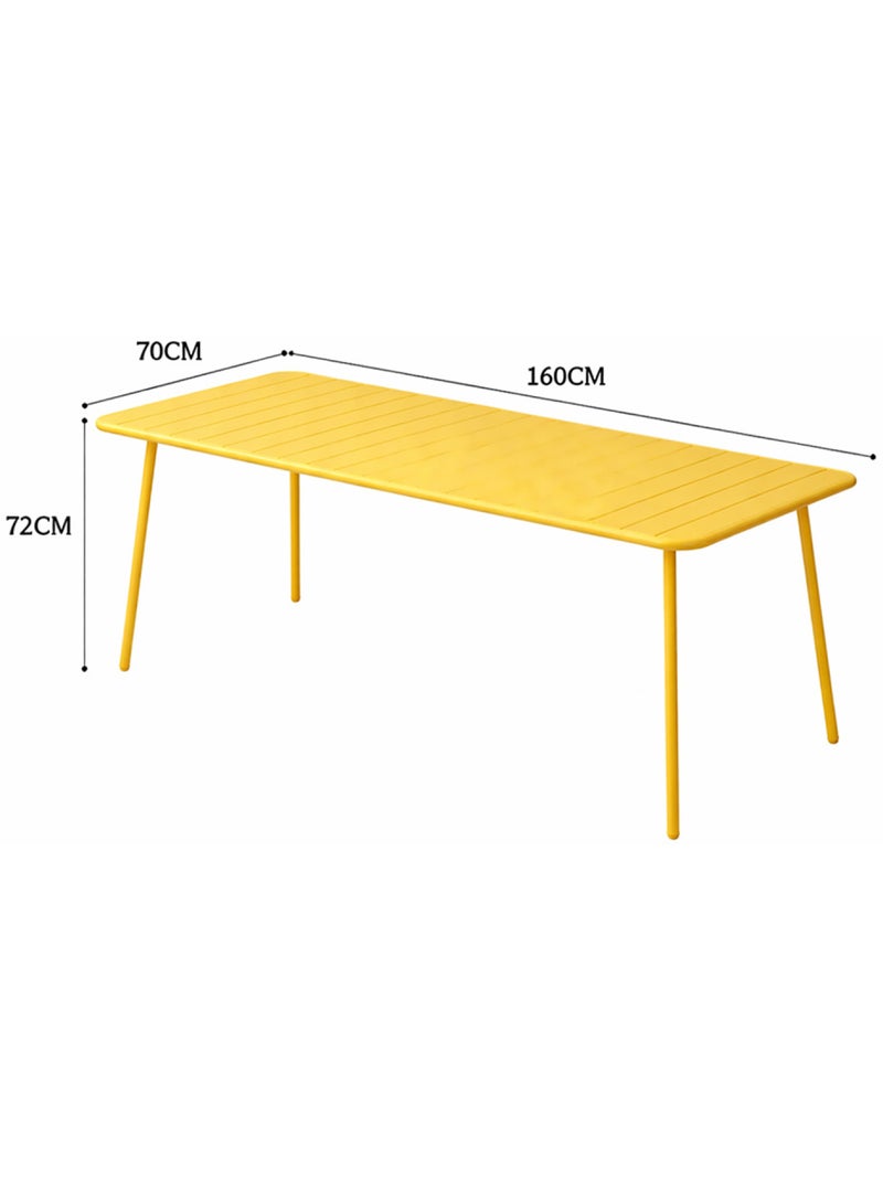BERGAME Table de jardin 6 places 160cm jaune Jaune - Kiabi
