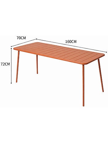 BERGAME Table de jardin 6 places 160cm jaune