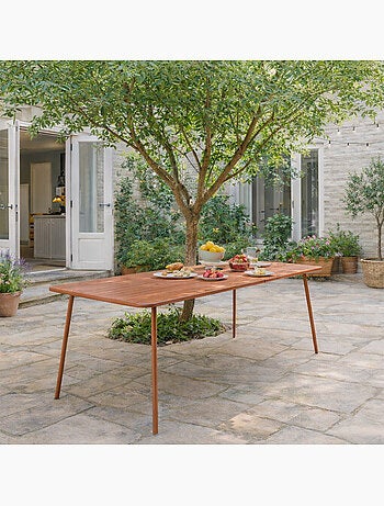 BERGAME Table de jardin 6 places 160cm jaune
