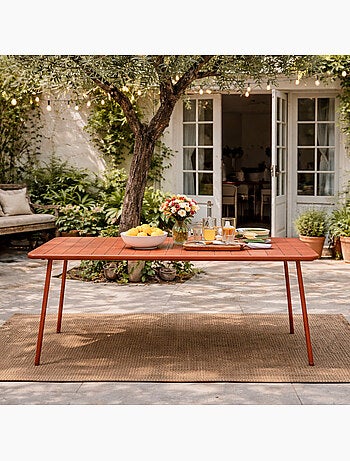 BERGAME Table de jardin 6 places 160cm jaune