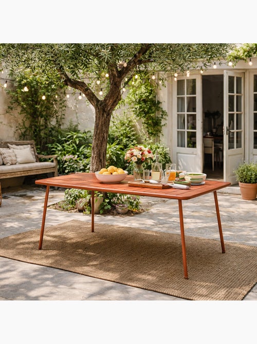 BERGAME Table de jardin 6 places 160cm terracotta - Kiabi