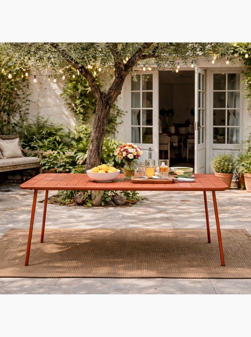 BERGAME Table de jardin 6 places 160cm terracotta - Kiabi