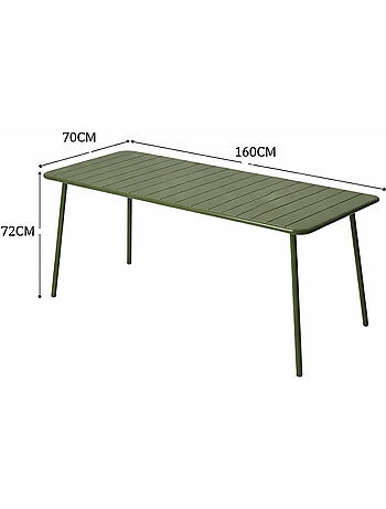 BERGAME Table de jardin 6 places 160cm jaune