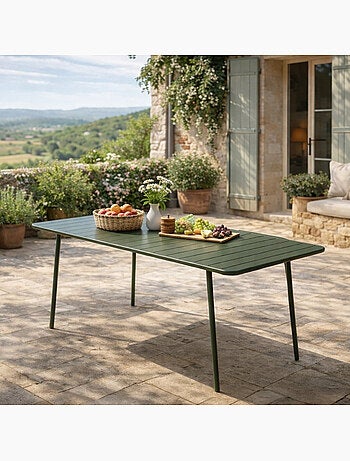 BERGAME Table de jardin 6 places 160cm jaune