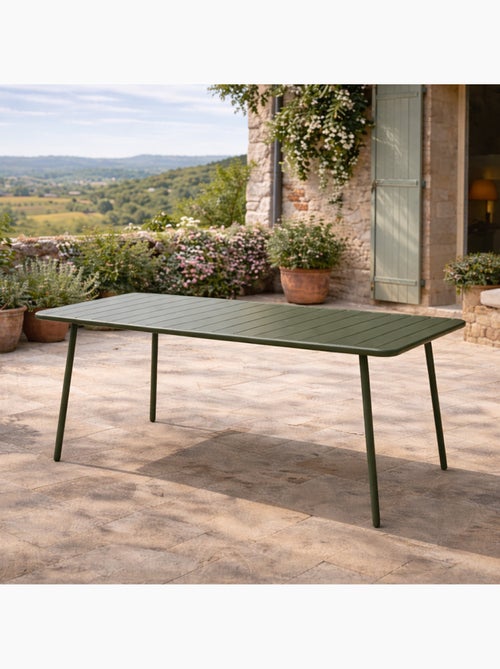 BERGAME Table de jardin 6 places 160cm vert - Kiabi