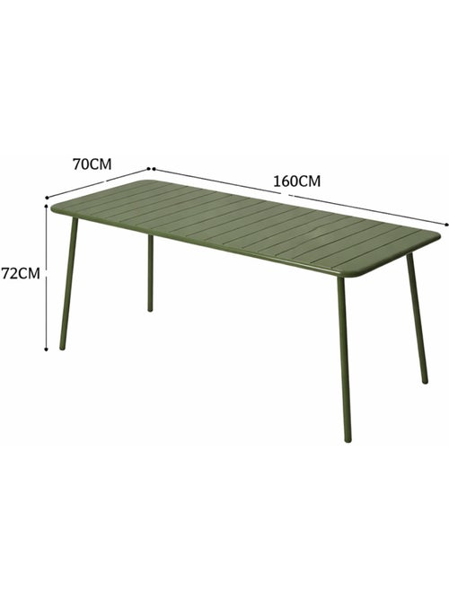 BERGAME Table de jardin 6 places 160cm vert - Kiabi