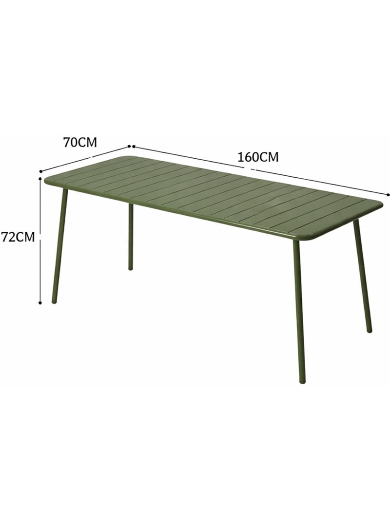 BERGAME Table de jardin 6 places 160cm vert Vert - Kiabi