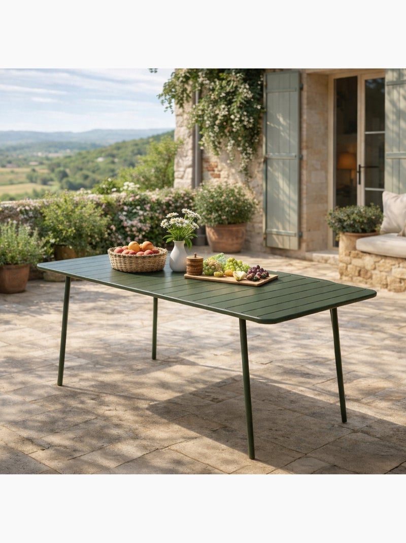 BERGAME Table de jardin 6 places 160cm vert Vert - Kiabi