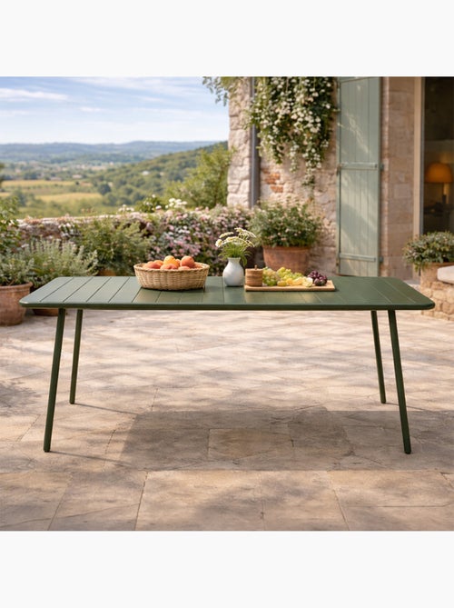 BERGAME Table de jardin 6 places 160cm vert - Kiabi