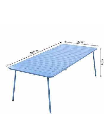 BERGAME Table de jardin 8-10 places 200cm jaune