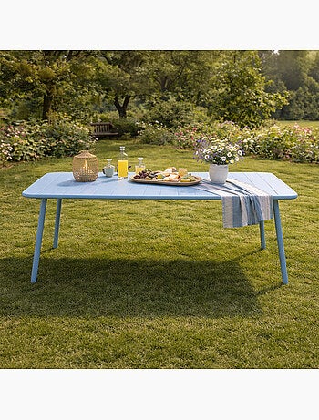 BERGAME Table de jardin 8-10 places 200cm jaune