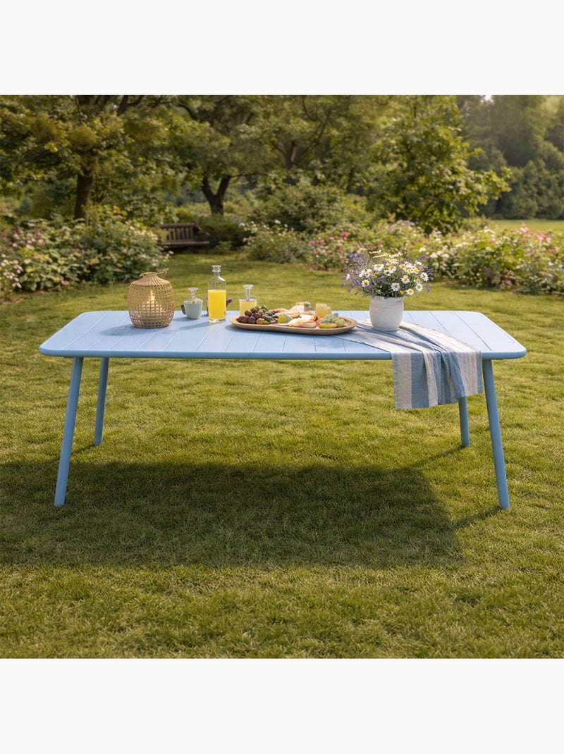 BERGAME Table de jardin 8-10 places 200cm bleu Bleu - Kiabi