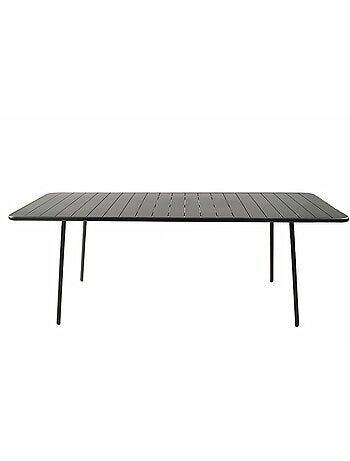 BERGAME Table de jardin 8-10 places 200cm gris foncé