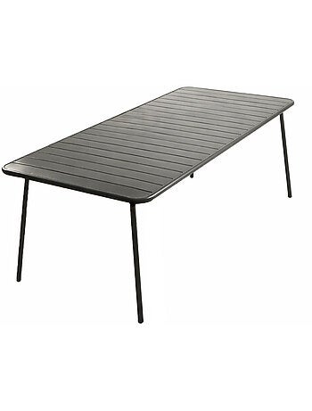 BERGAME Table de jardin 8-10 places 200cm gris foncé