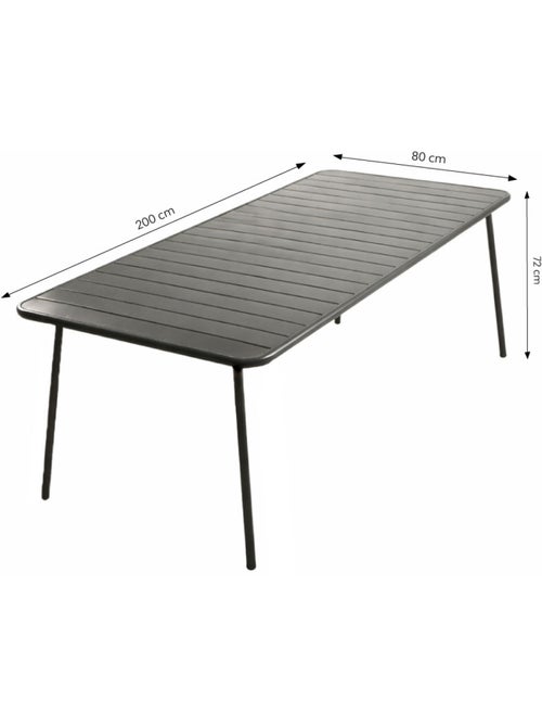 BERGAME Table de jardin 8-10 places 200cm gris foncé - Kiabi