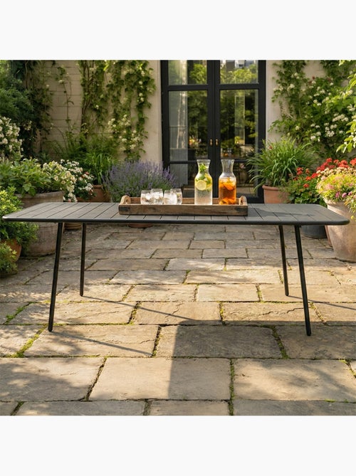 BERGAME Table de jardin 8-10 places 200cm gris foncé - Kiabi