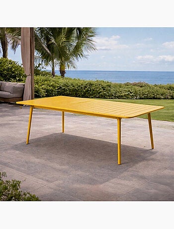 BERGAME Table de jardin 8-10 places 200cm jaune