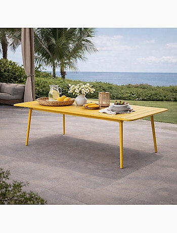 BERGAME Table de jardin 8-10 places 200cm jaune