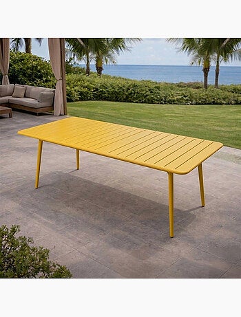 BERGAME Table de jardin 8-10 places 200cm jaune