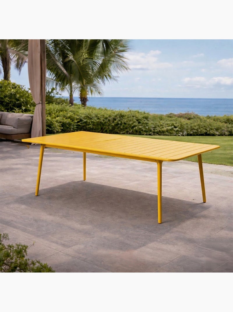 BERGAME Table de jardin 8-10 places 200cm jaune Jaune - Kiabi