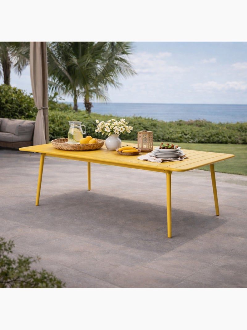 BERGAME Table de jardin 8-10 places 200cm jaune Jaune - Kiabi