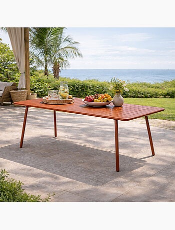 BERGAME Table de jardin 8-10 places 200cm jaune