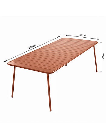 BERGAME Table de jardin 8-10 places 200cm jaune