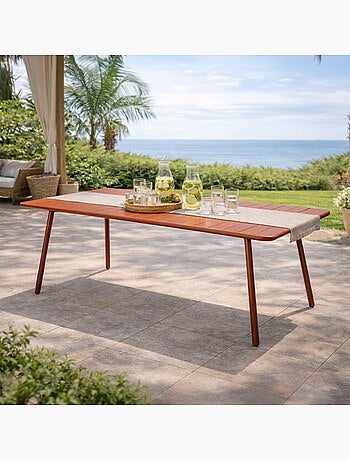 BERGAME Table de jardin 8-10 places 200cm jaune