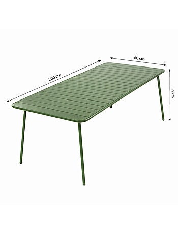 BERGAME Table de jardin 8-10 places 200cm jaune
