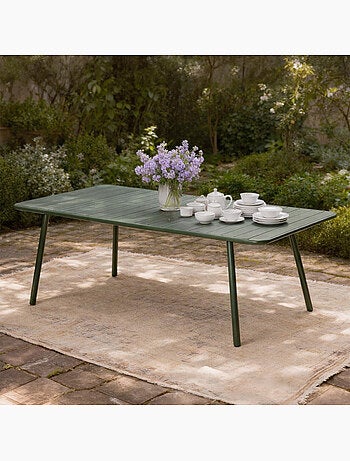 BERGAME Table de jardin 8-10 places 200cm jaune
