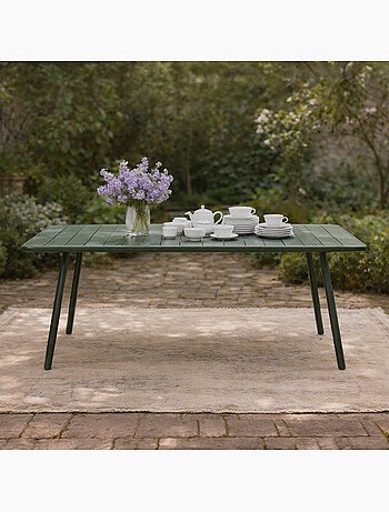 BERGAME Table de jardin 8-10 places 200cm jaune