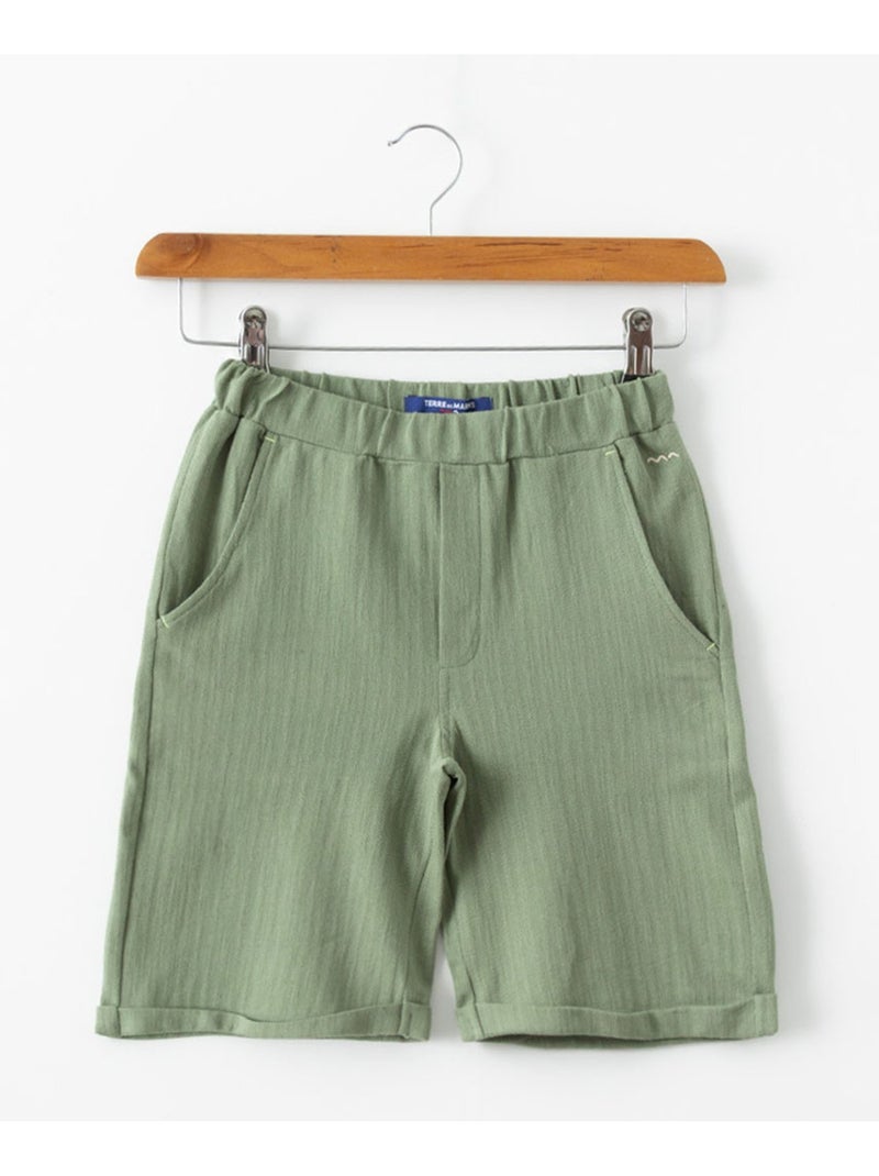 Bermuda 100% coton - Terre de Marins Vert kaki - Kiabi