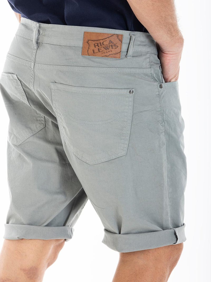 Bermuda 5 poches toile légère stretch CECIL 'Rica Lewis' Vert d'eau - Kiabi