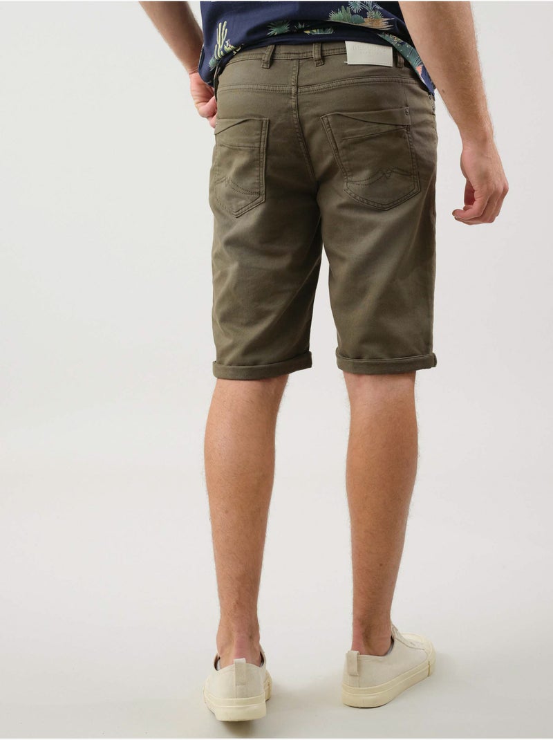 Bermuda à coupe slim 'deeluxe' Kaki - Kiabi