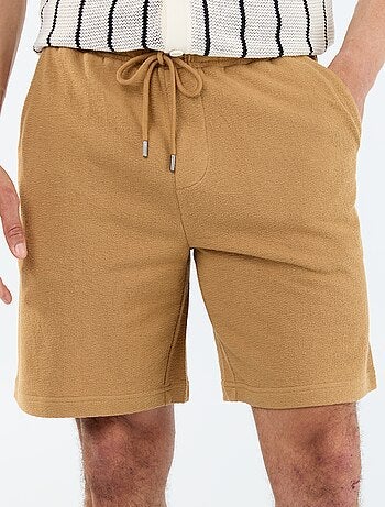 Bermuda à la taille élastiquée + cordons