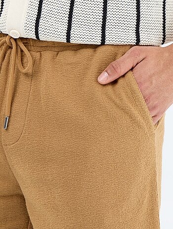 Bermuda à la taille élastiquée + cordons