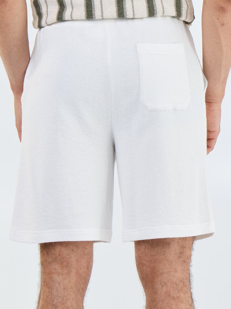 Bermuda à la taille élastiquée + cordons Blanc - Kiabi