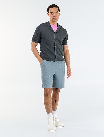 Bermuda à la taille élastiquée + cordons