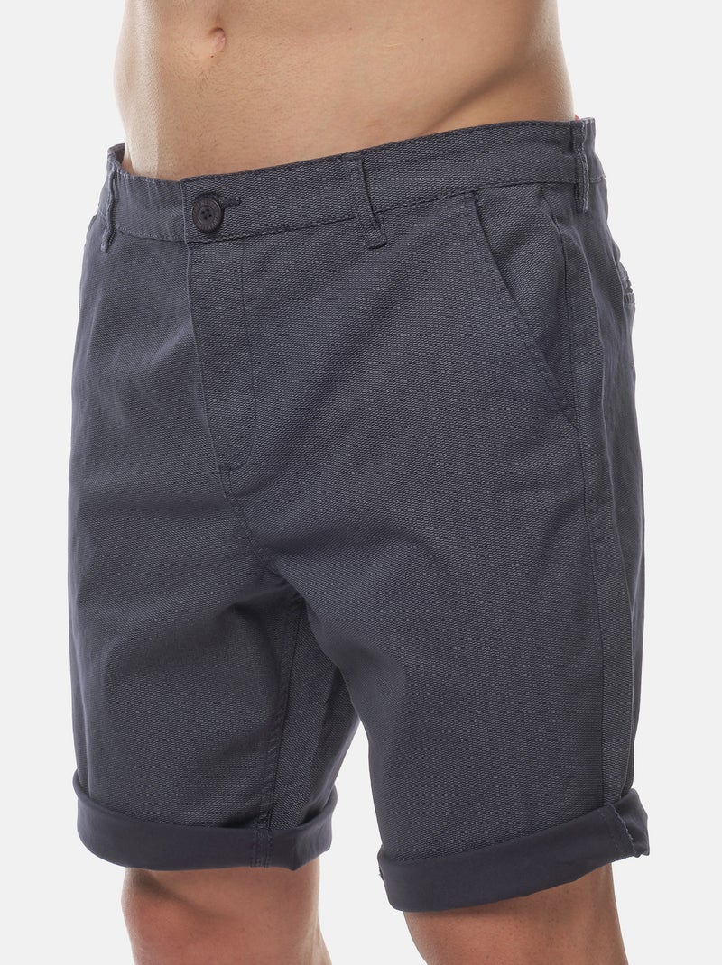 Bermuda à micro-motif Bleu marine - Kiabi