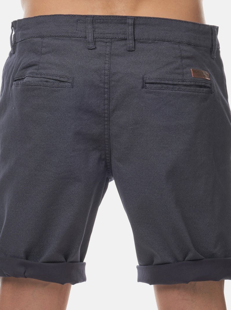 Bermuda à micro-motif Bleu marine - Kiabi