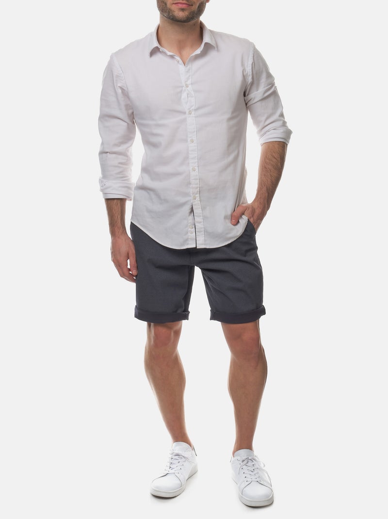 Bermuda à micro-motif Bleu marine - Kiabi