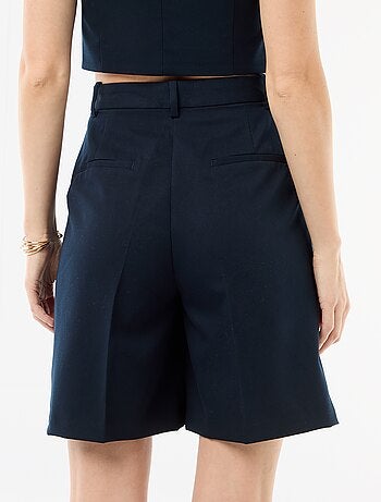 Bermuda à pinces taille haute