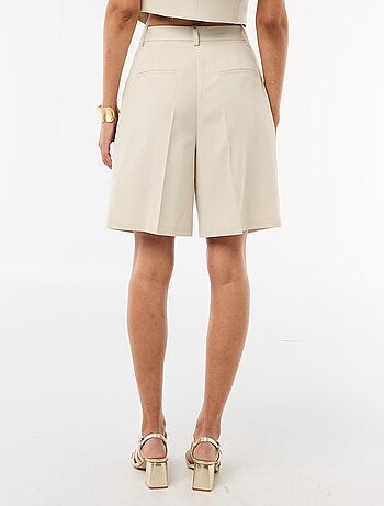 Bermuda à pinces taille haute